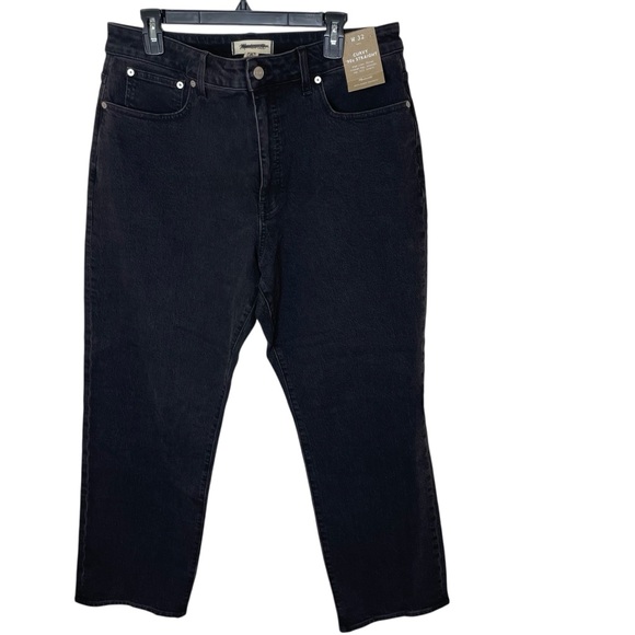 NEW Madewell Black Belmere Wash Comfort Stretch Curvy 90s Straight Jean Size 32 - Picture 5 of 10